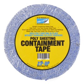 ZIP-UP Double Sided Dust Barrier Tape - 2" x 60' Poly Sheeting Containment Tape with Dual High/Low Strength Adhesive & Peel and Stick Application - CT-260