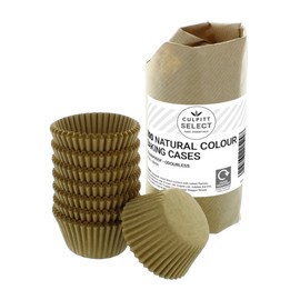 Culpitt Select Kraft Cupcake Cases - 200-50mm Baking Cups, Brown Greaseproof Paper Cases for Muffins and Cupcakes, Bulk Pack of 200