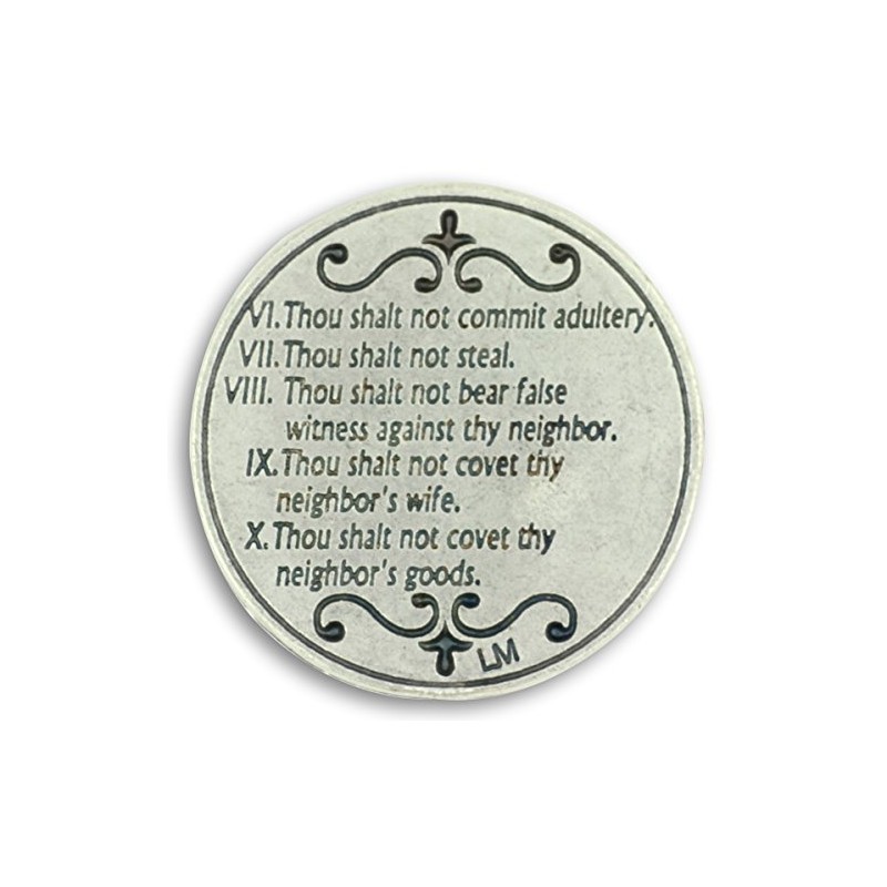 Ten Commandments 2 Sided Pocket Token Gift Charm Coins 1.2"