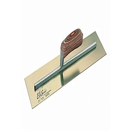 Kraft Tool CFE545 Elite Series Five Star Golden Stainless Steel Cement Finish Trowel with Wood Handle, 16 x 5-Inch