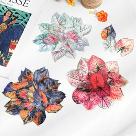 NogaMoga Nature Leaf Themed Stickers Set - 90 Pcs Dried Flowers Resin Sticker Floral Botanical Journaling Decals for Scrapbook Supplies Junk Journal Bullet Planner Laptops