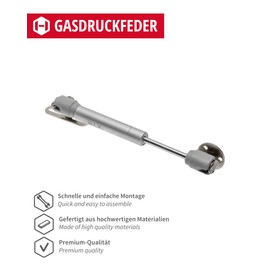 Gedotec SPRING-MINI Gas Lift 80N 1 Piece Gas Pressure Damper I Cabinet Door Damper for Furniture I Gas Lift for Cabinets I Shock Absorber for Kitchen Cabinets with Installation Instructions (English