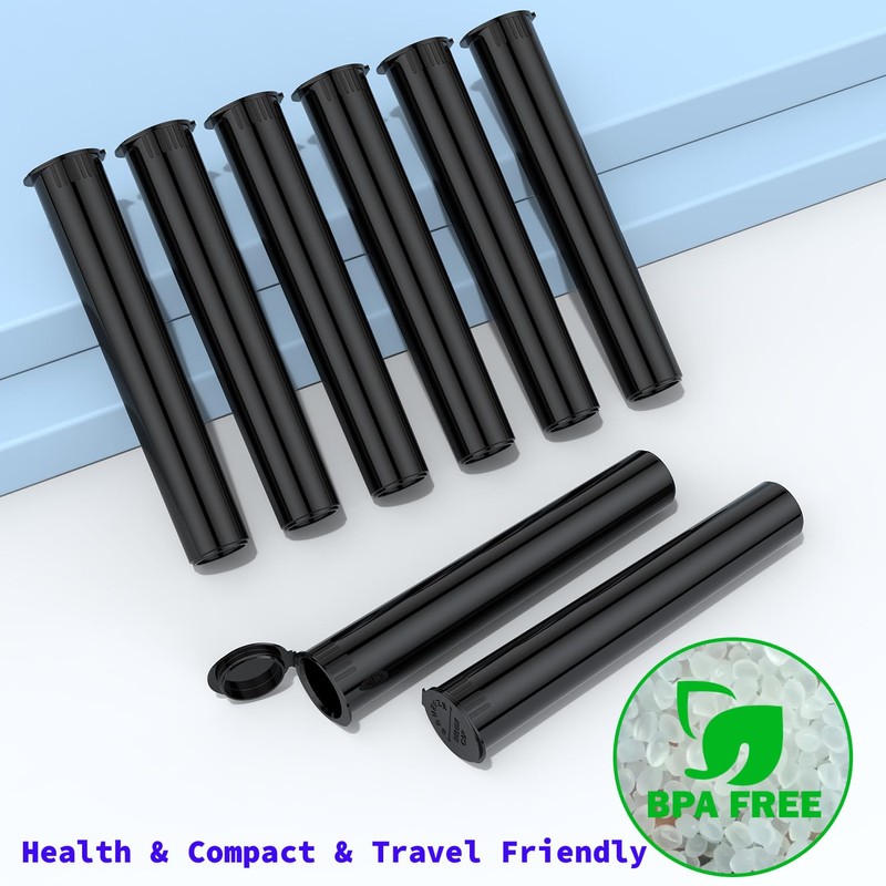 116mm Tubes Black King Size Tube with Pop Top Open