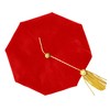 GradPlaza Doctoral Tam Graduaton Tam Velvet with Gold Tassel Red,
