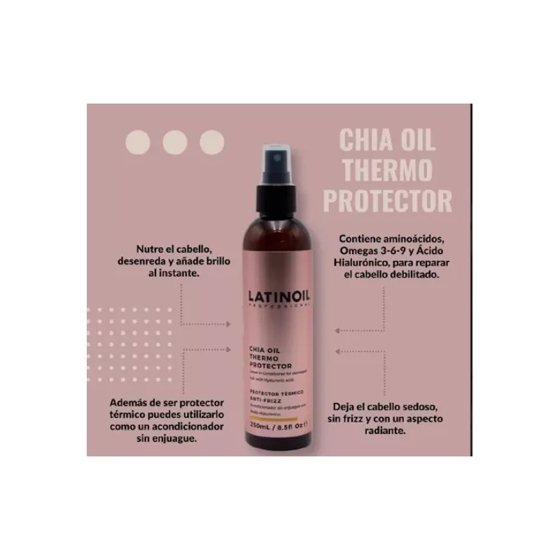 Kit Thermo Protector + Aceite De Chía Latinoil Anti Frizz