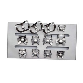 Artman Instruments ARTMAN INSTRUMENTS Rubber Dam Clamps Set of 12 with Autoclavable Organizer Stand Rack C Dental Isolation Tools for Professional Use