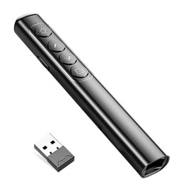 Neoreser Presentation Clicker, Pointer for Presentation via USB Receiver, Red Presentation Remote Control for Windows 7/8/10, Mac, Linux, Android, PowerPoint, for Teachers, Office, Reports (Black)