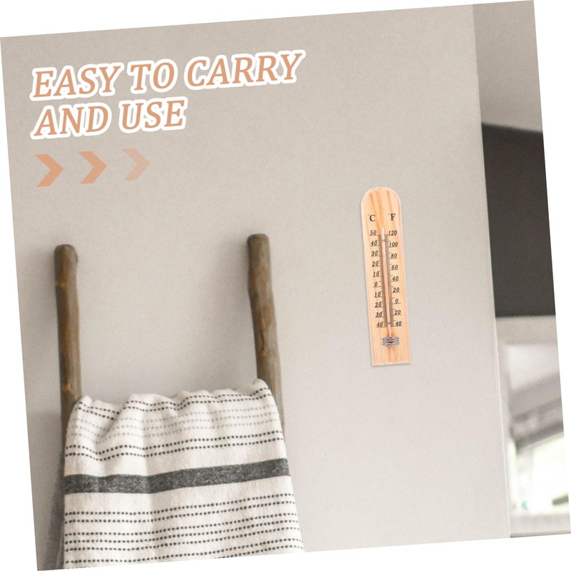 KONTONTY Analog Temperature Gauge Small Wooden Thermometer for Kitchen Cooking