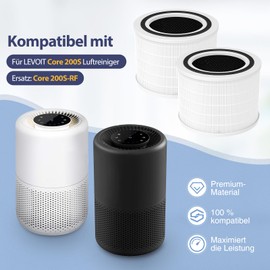 2 Stück Ersatzfilter für LEVOIT Core 200S Luftreiniger -3-in-1 H13-True-HEPA-Filter & Hocheffizienter Aktivkohlefilter & Nylon-Vorfilter,3-Stufige Filtration,Ersatz Core 200S-RF Filter,Weiß
