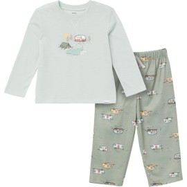 Gerber Baby Boy's 2-Piece Pajama Set (Long-Sleeve Top & Fleece Bottom), Camp