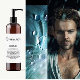 Hair Conditioner, Rosemary Mint, Natural-Organic, Volumizing with Olive Oil & Rice Protein 8oz