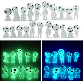Fonyiunce Pack of 20 Forest Spirits Garden Decoration, Luminous Garden Decoration Figures, Mini Resin Glow in Dark Tree Ghost Ghost, Luminous Garden Decoration Elves Tree Ghosts, for Garden, Miniature