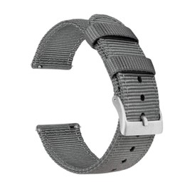 BARTON WATCH BANDS 18mm Smoke Grey - Two-piece NATO® Style Ballistic Nylon Watch Straps