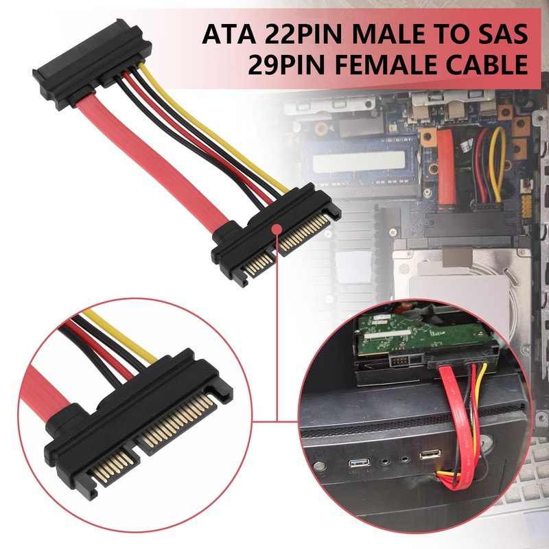 Create idea 2pcs SATA to SAS Data Cable 22 Pin