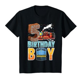 Kids Railroad 5th Birthday Train Boys 5 Years Old B-Day T-Shirt
