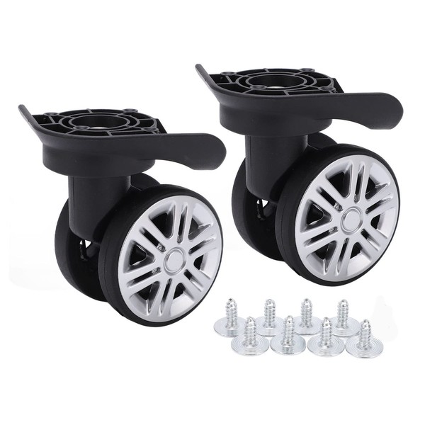 Alomejor 2pcs Replacement Swivel Wheels for Luggage, Mute Double Row