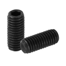 sourcing map 50Pcs Hex Socket Grub Screw, M5x12mm 304 Stainless Steel Head Socket Set Screws Flat Point Grub Bolt for Door Handles, Light Fixture Repair, Black