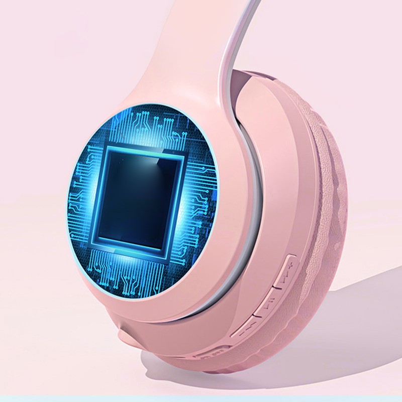 Bluetooth Headphone Heavy Bass Noise Cancelling Foldable Gradient Color Wireless