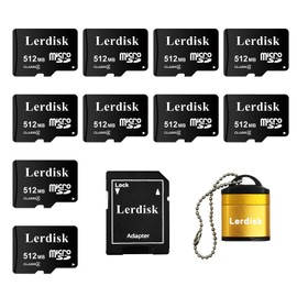 Lerdisk Factory Wholesale Micro SD Card 512MB Pack of 10 in Bulk Small Capacity for Small Files Only,Not Suitable for Camera,Phone(Not GB,1024MB=1GB)
