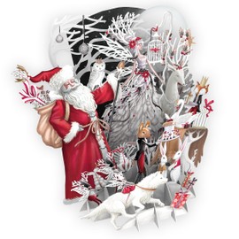 Paper D'Art 3DPop Up Santa and Angel Christmas Card