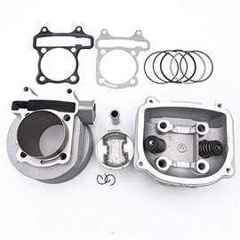 CLEO GY6 50cc-100cc Cylinder Head Kit Assy 50mm Big Bore with 64mm Valves for 139QMA 139QMB Engine Scooter Moped ATV Go Kart Quad