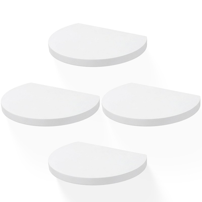 MIHORLIFE 19.3X15cm Wooden Round Floating Shelves, Compact Style Mini Wall