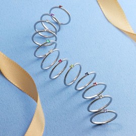 Laracristy sv925 Women's Pinky Ring, 925 Silver, Birthstone Ring, Silver, Garnet