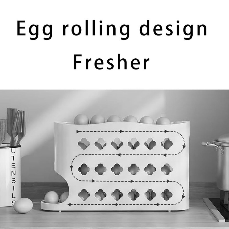 Egg Holder for 30 Eggs, 4 Tiers, Egg Container for