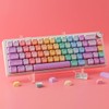 Tsungup MOA Profile Keycaps,PBT Cute Rainbow Candy Keycaps 126 Keys