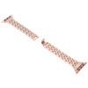 Watch Band Double Rows RhinestonesStudded Replacement Metal Strap for IOS