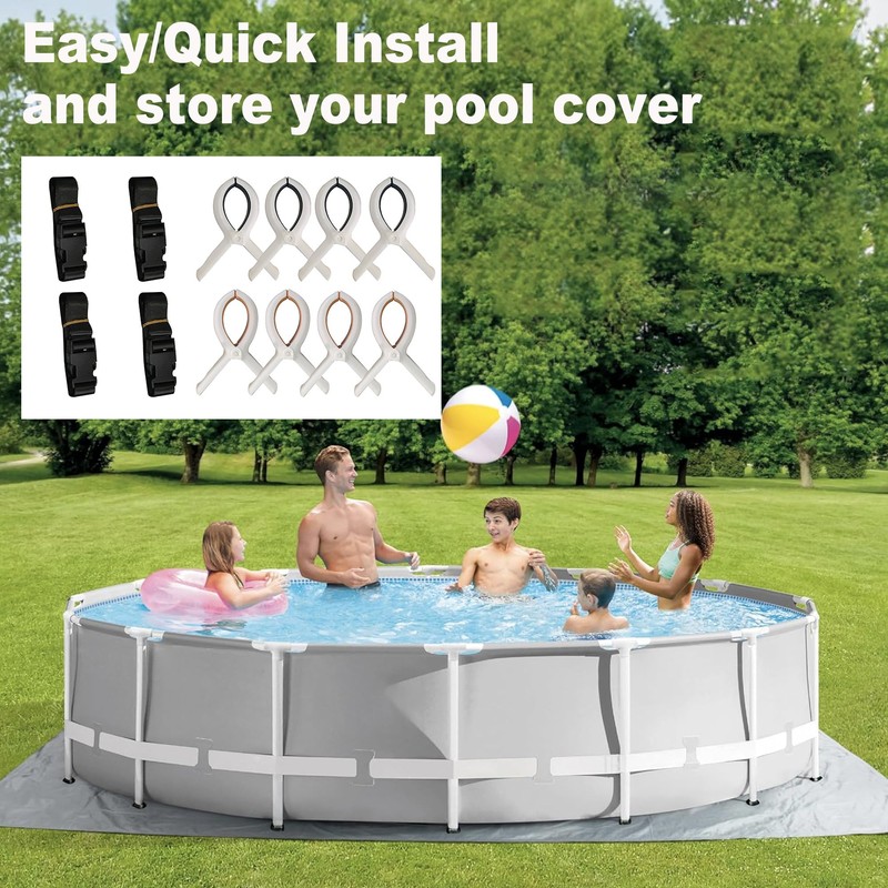 SIHAIAN Pool Cover Clip Kit and Pool Cover Side Organizer