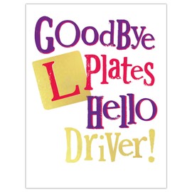 Danilo Promotions Limited Goodbye L Plates, You Passed Your Driving Test Card, Well Done Card,Multi,172mm x 124mm