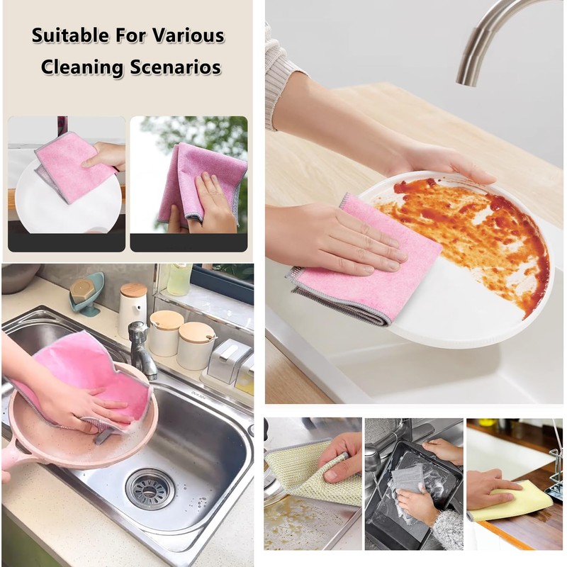 ZIRLZIM New Upgrade Multipurpose Non Scratch Wire Dishcloth, Soft Wire