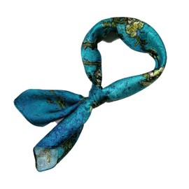 Shanlin Bufanda cuadrada 100% seda de morera en caja de regalo (53 x 53 cm), Flor de albaricoque, 21"x21"