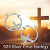Sterling Silver Cross Earrings Scarf Earrings Faith Cross Jewellery Birthday