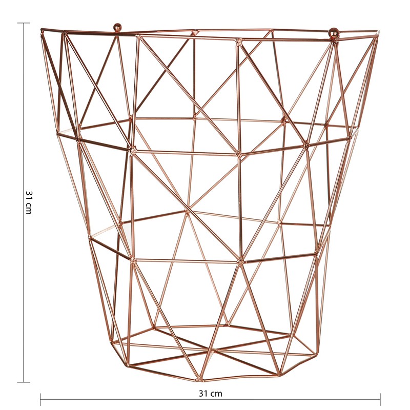 Premier Vertex Copper Plated Metal Storage Basket 31 x 31