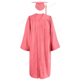 Matte Graduation Cap and Gown 2025 Set with Tassel for High School & College 14 ColorsColor: Pink, Size: 42"FF