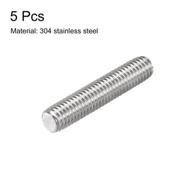 sourcing map 5Pcs M8 x 40mm Fully Threaded Rod 304 Stainless Steel Right Hand Threads