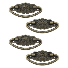 Pastlla 4 Pcs Antique Bronze Pulls Drop Swing Drawer Pulls Handles Drop Bail Pull Rustic Vintage Style Handles for Furniture Cabinet Cupboard Dresser Wooden Jewellery Case Box, Hole Center 2.36"