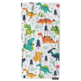 AOYEGO Dinosaur Microfiber Towels Cartoon Funny Animal Dino Tree Cloud Bath Towels Kitchen Hand Towels for Women Men Girls Boys 15x30 Inch