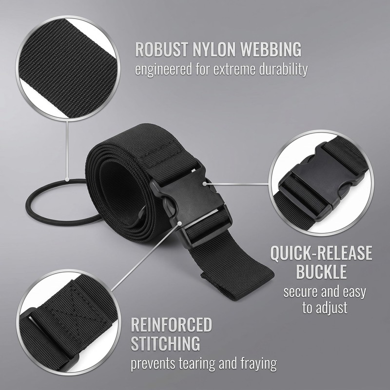 CEJAS 2 Piece Suitcase Strap, Robust Canvas Travel Strap Set,