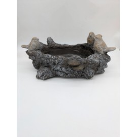 Esschert Design Bird and Mushroom Log Planter, Faux Wood