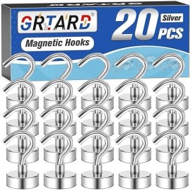 Grtard NEW 20 Pack Magnetic Hooks Heavy Duty 25Lbs Strong Magnet Hooks for Kitchen Home