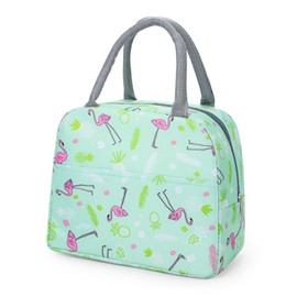 KASESSS Insulated Lunch Bag, Cute Lunch Bags for Women Kids, Childrens Lunchbag, Flamingo Pattern Cool Bag Lunch Box, Small Linch Bag for Work School Picnic Travel Beach, Gifts for Girls Boys (Green)