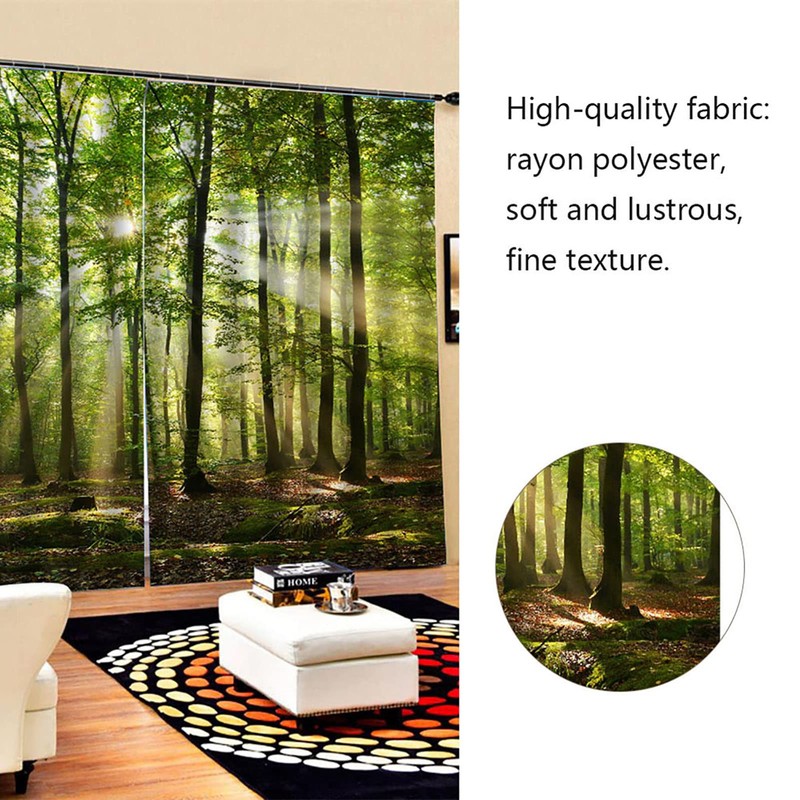 Forest Curtains, Trees Sunlight Shower Curtain Wild Natural Landscape Trees