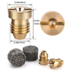 1.1 Orifice Foam Cannon, 2 Pieces 1.1 mm Orifice for Foam Cannon and 2 Pieces Foam Maker, Universal Foam Cannon Orifice Nozzle Tips for Pressure Washer Foam Cannons Parts, 3000 PSI (4 Pack)