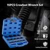 HTOMT Crowfoot Wrench Set,15 Piece Sizes 8mm-24mm Metric Crows Foot