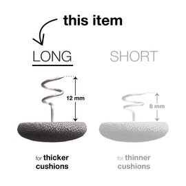 Primpins Long Upholstery Pins - Classic Linen - 20 Colors Available - Fabric Covered Button Twist Pins - Keeps Furniture Covers in Place (Set of 12, Dark Grey)