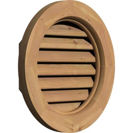Ekena Millwork GVWRO12X1200SFUWR Round Gable Vent Gable Vent, 12"W x 12" (17"W x 17"H Frame Size), Western Red Cedar, Unfinished
