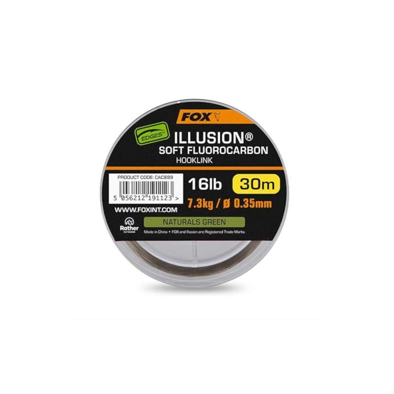 FOX Edges Illusion Soft Fluorocarbon Hooklink Naturals Green 30 m